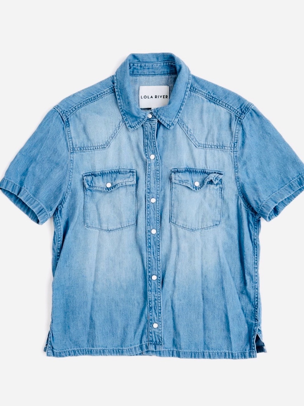 Anthropologie Lola River soft denim top